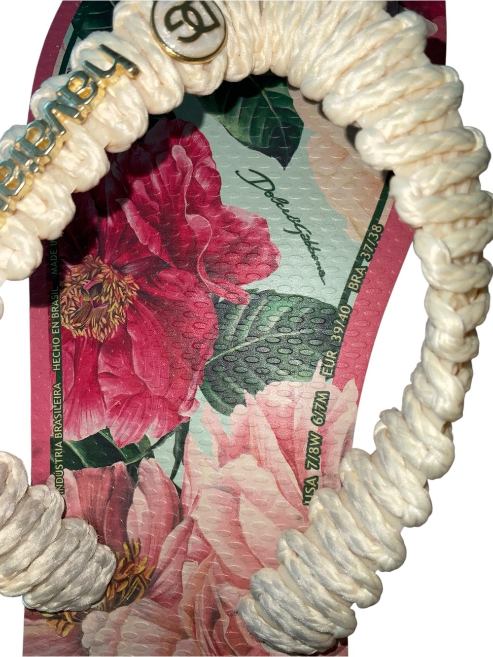 Dolce & Gabbana x Havaianas Rosa Ballet Floral Flip Flops 7/8 - Picture 4 of 8